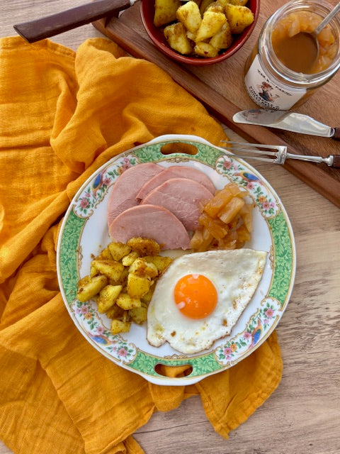 Ham, Eggs and Spiced Potatoes