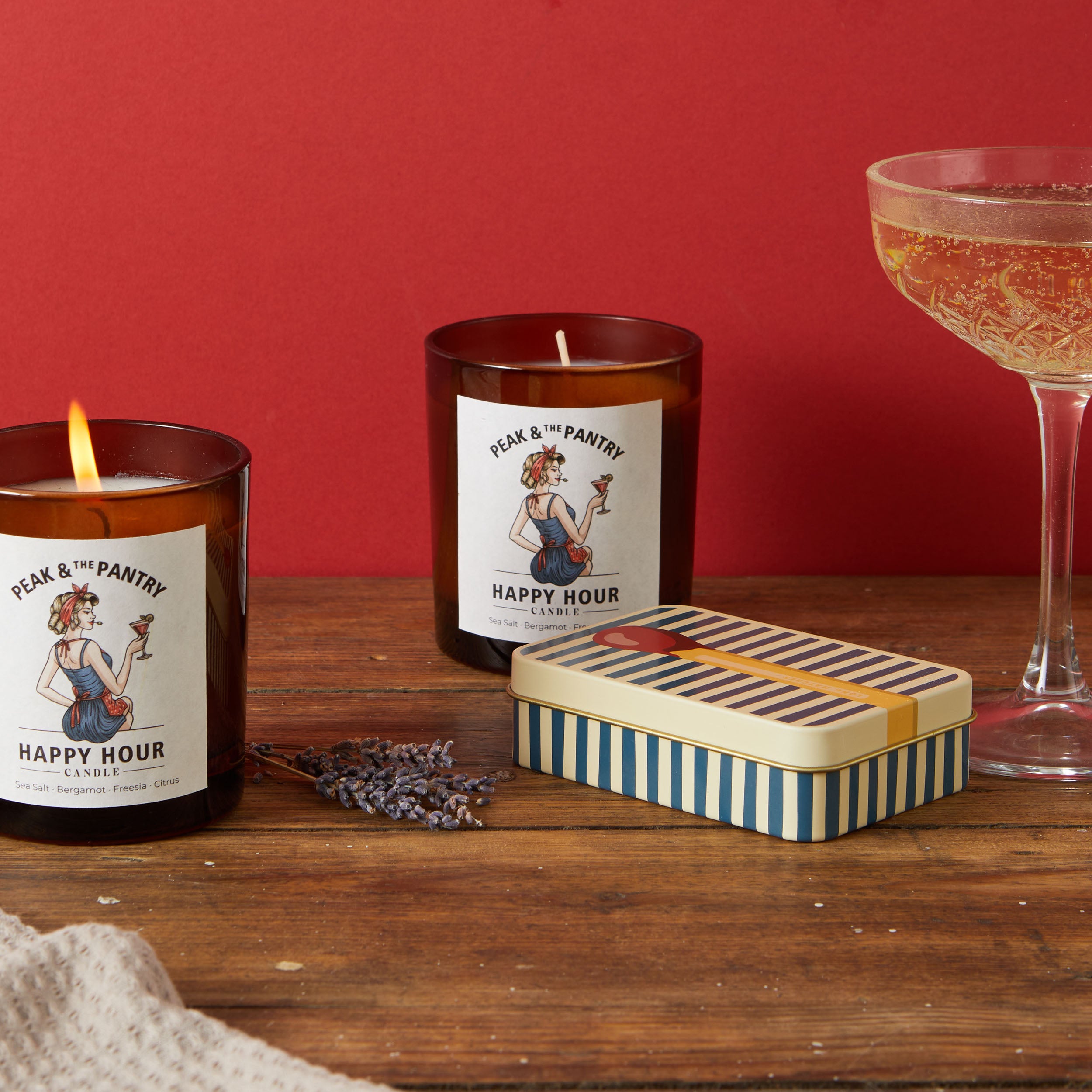 Happy Hour Candle & Long Matchbox Gift Box