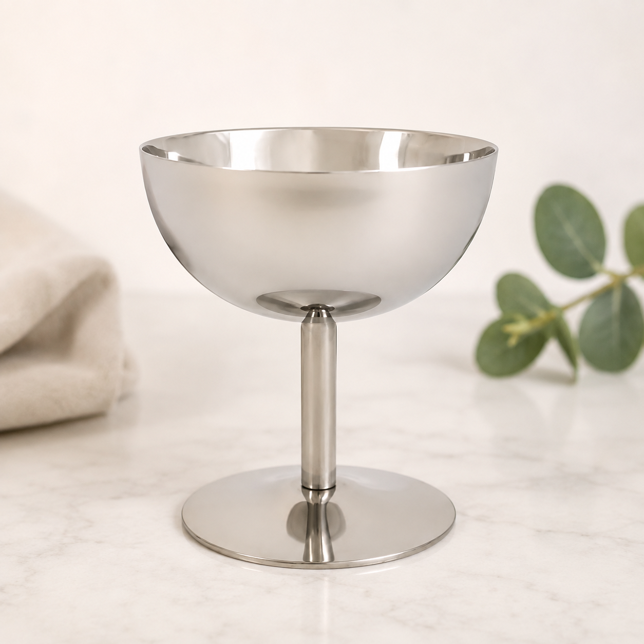 Stemmed Stainless Steel Sundae Cup