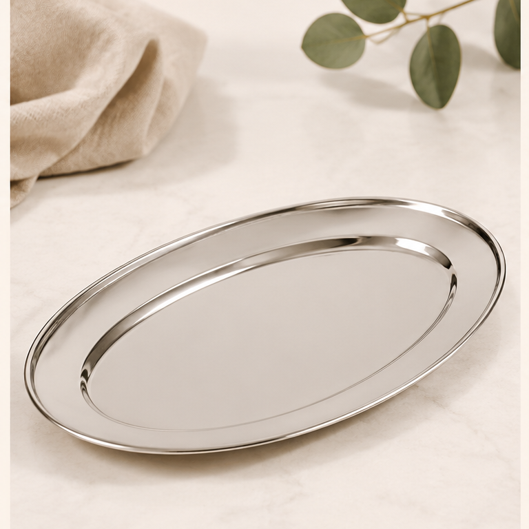 Stainless Steel Oval Serving Tray