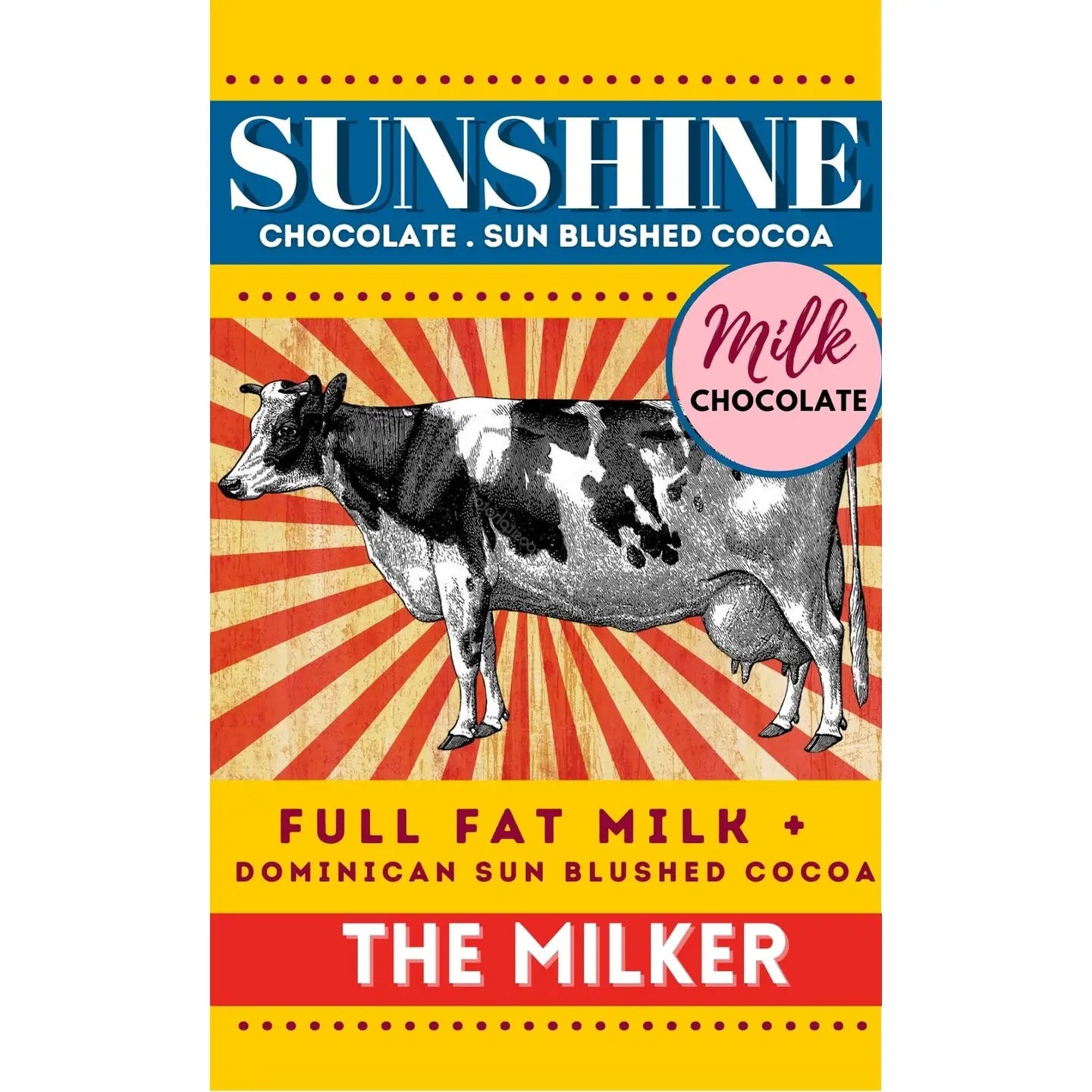 Sunshine Chocolate The Milker Milk Chocolate Melt Bar